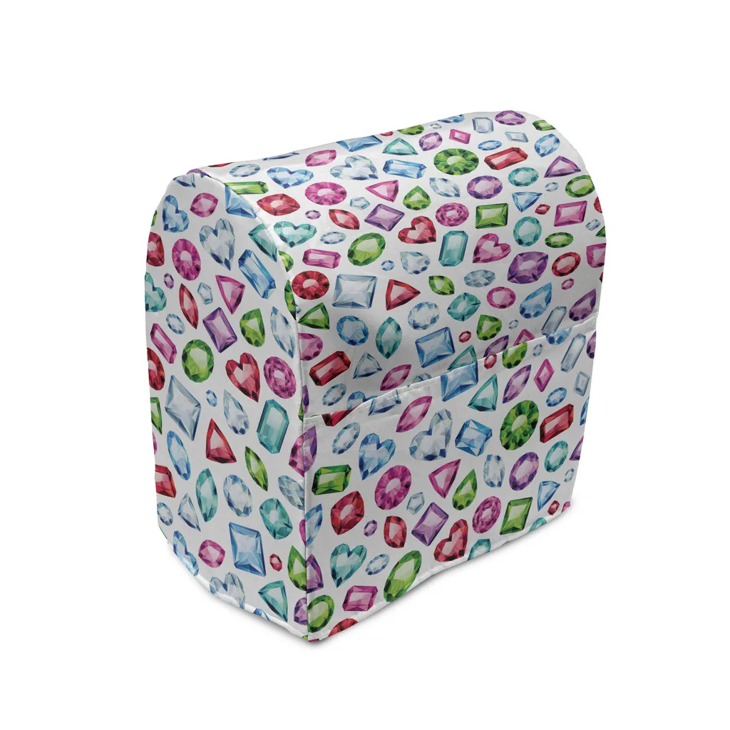 ABAKUHAUS Copertura per frullatore a immersione Diamant, Cuore Diamant Sposa, Custodia per elettrodomestici da cucina con tasche, 36 x 39 x 24 cm, Multicolore