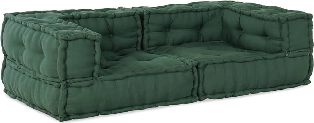 Möbel Pouf Modular Grün 140x70x36 cm Stoff - Gartenmöbelauflagen 4019036
