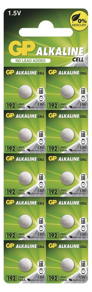 GP 10 x Alkaline Mini GP Batterie 192/G3/AG3/L736/LR41/V3GA