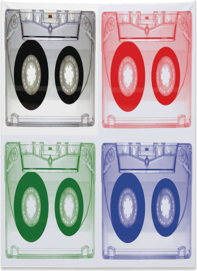 Abakuhaus Nostalgisch Wandteppich, Retro Audiokassette aus Weiches Mikrofaser Stoff Kein Verblassen Klare Farben Waschbar, 110 x 150 cm, Mehrfarbig