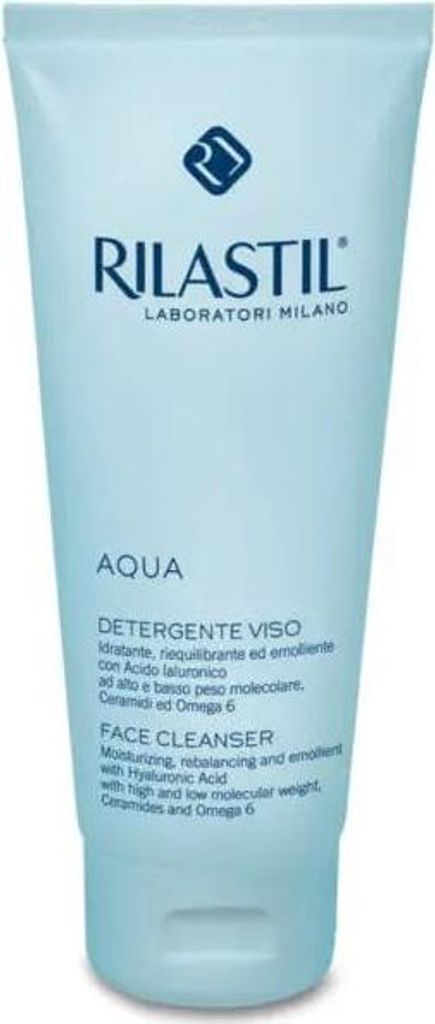 Rilastil Aqua - Limpiador Facial Suave y Cremoso con Acción Hidratante, Reequilibrante y Emoliente para Todo Tipo de Pieles - 200 ml