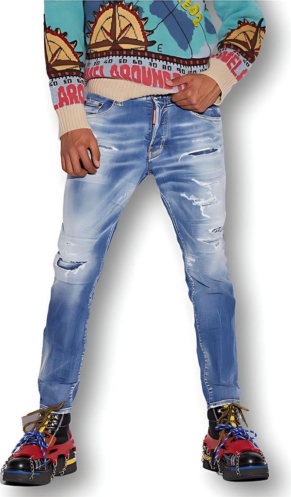 Dsquared2 Light Sandy Slash Wash Skatereans Blau Herren