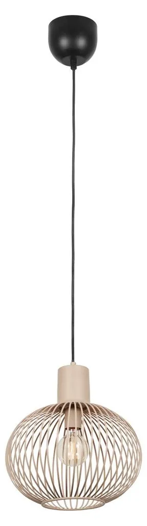 Suspension Trio Leuchten Gila en Fil de Fer Noir et Beige Ø33cm E27