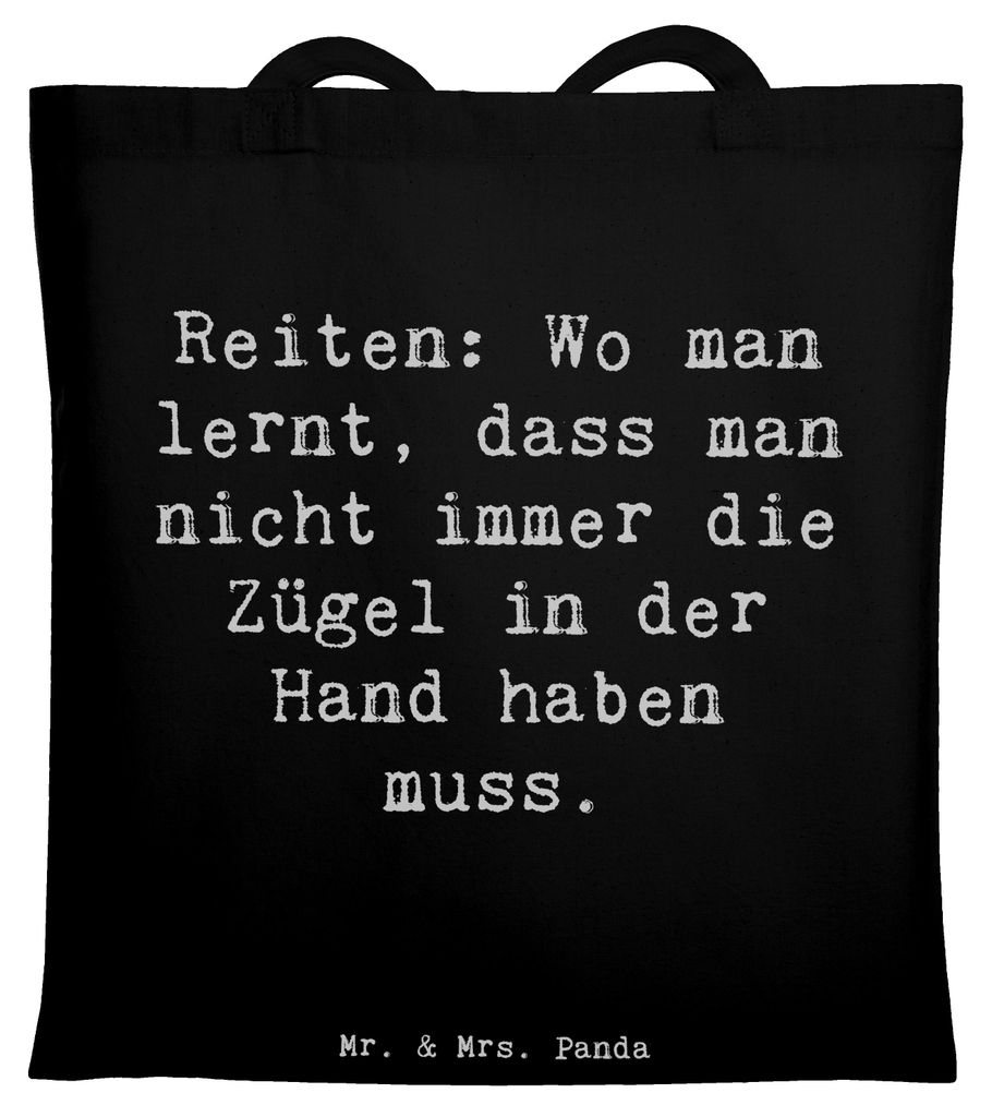 Mr. & Mrs. Panda Tote Bag Spruch Reiten Freiheit - Schwarz - Geschenk, Tasche, Shopping, Beutel, Sportler, Schultasche, totebag, Pferd, Sport, Gesc...