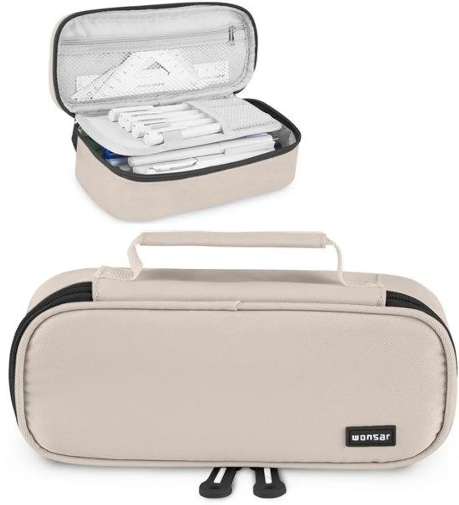 Grande trousse scolaire multi-compartiments pour fournitures de bureau