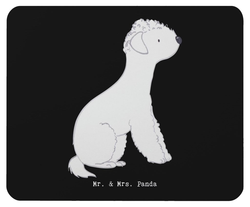 Mr. & Mrs. Panda Mousepad Bedlington Terrier Lebensretter - Schwarz - Geschenk, Mauspad, mousematte, laptop, Mouse Pad