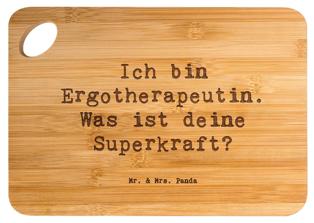 Mr. & Mrs. Panda wurstbrett Spruch Super Ergotherapeutin - Transparent - Geschenk, Berufe, Frühstücksbrett, Berufsstolz, Berufspassion, Frühstü...