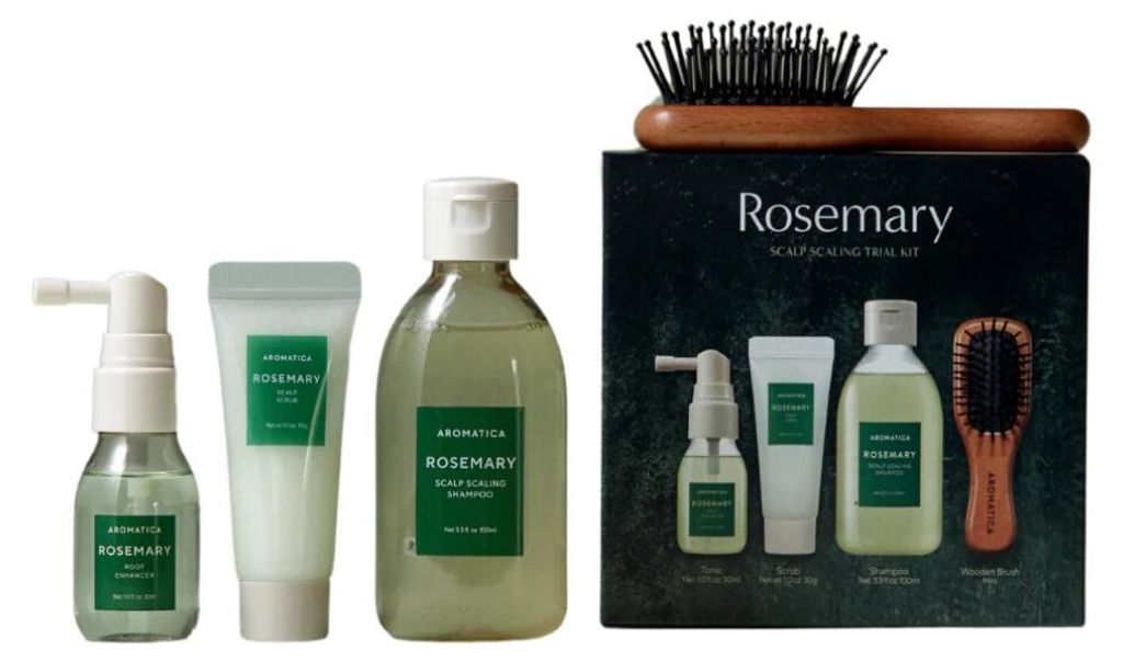 Aromatica Rosemary Scaling Scaling Probierset ( mit Mini-Haarbü rste aus Holz) 1 Set ( 4 Stü ck)