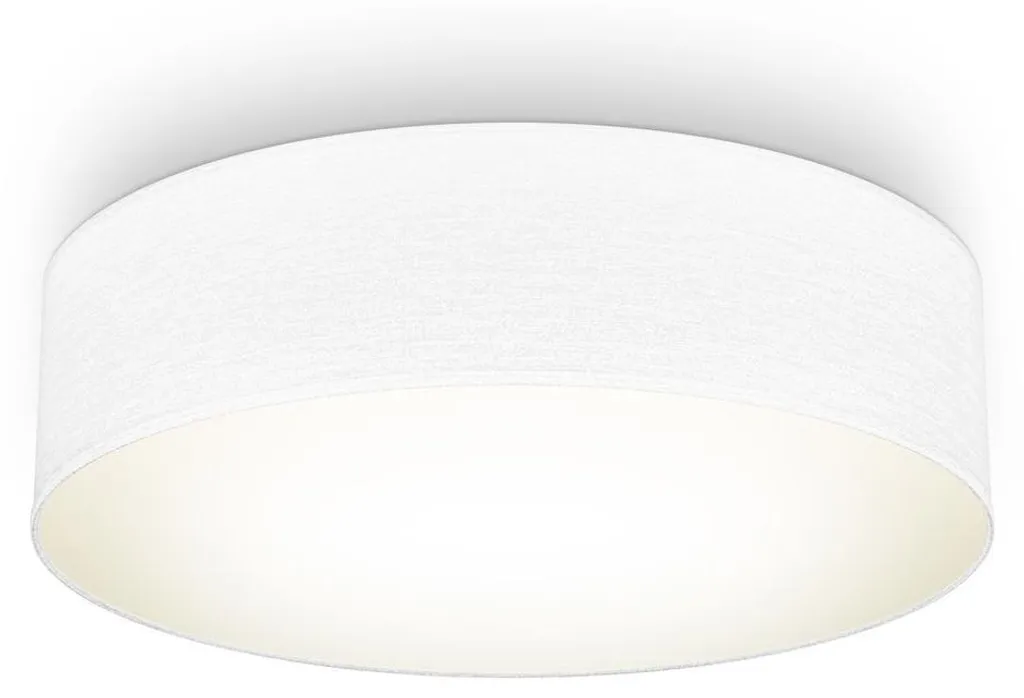 Plafonnier Bureau et Salon Textile Blanc Ø38cm E27 Éclairage Plafond