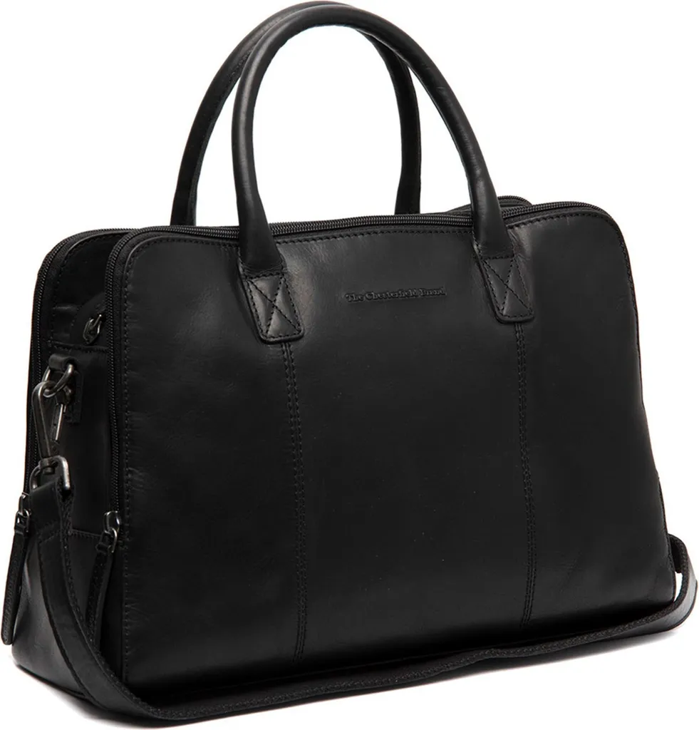 Borsa Layton Chesterfield Brand - Vera Pelle Nera con Tracolla
