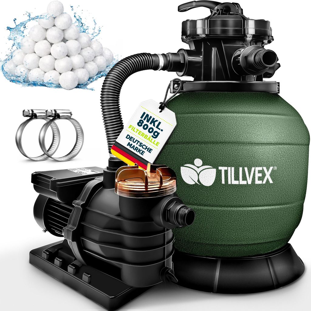 tillvex Système de filtration à sable pour piscine 10 m³/h Image du produit 