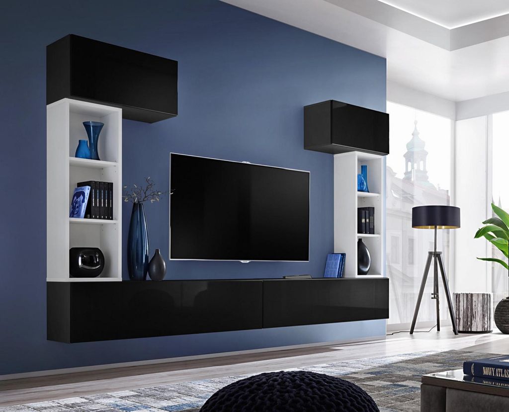 Wohnzimmer Möbel Wohnwand Designer Einrichtung Modern Stil Holz Neu