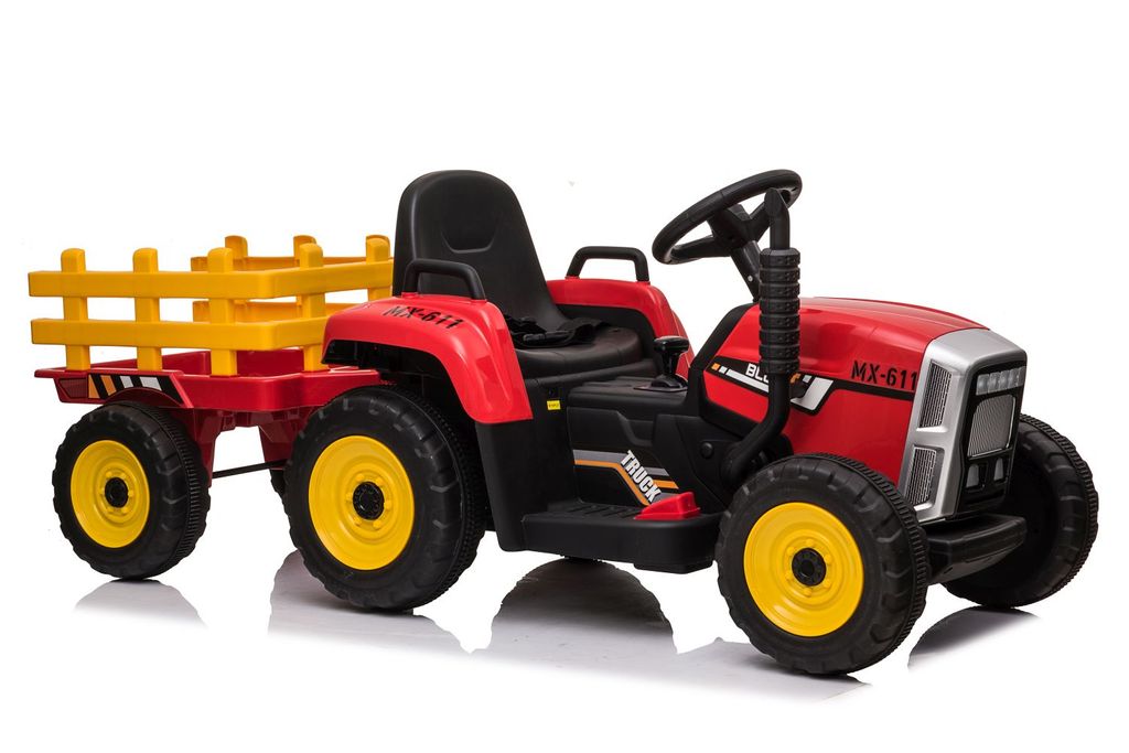 Kinderfahrzeug Traktor mit Anhänger Elektro Kinderauto Aufsitztraktor 