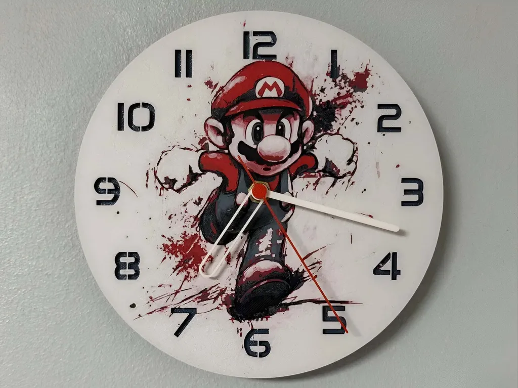 Grande Horloge de Cuisine Super Mario Ø 245mm Style Rétro Gaming