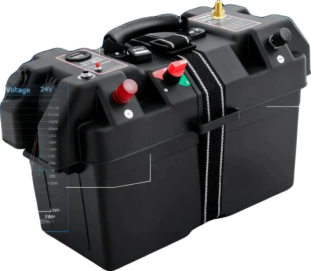 Boîtier batterie autonome 44 cm haute résistance en matériau PP rigide