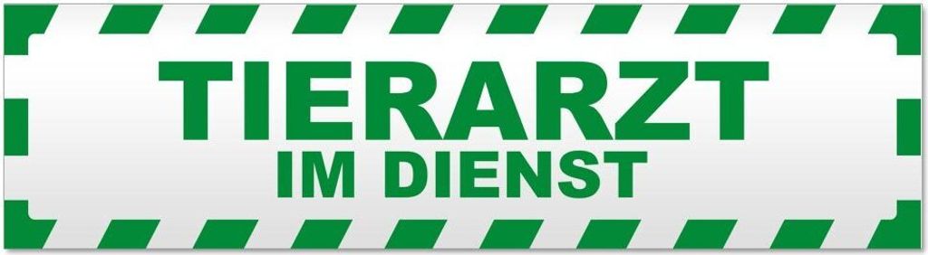 Kiwistar Tierarzt im Dienst gestreift Magnetschild Schild magnetisch - 45cm Grün - Magnetfolie für Auto PKW Kfz