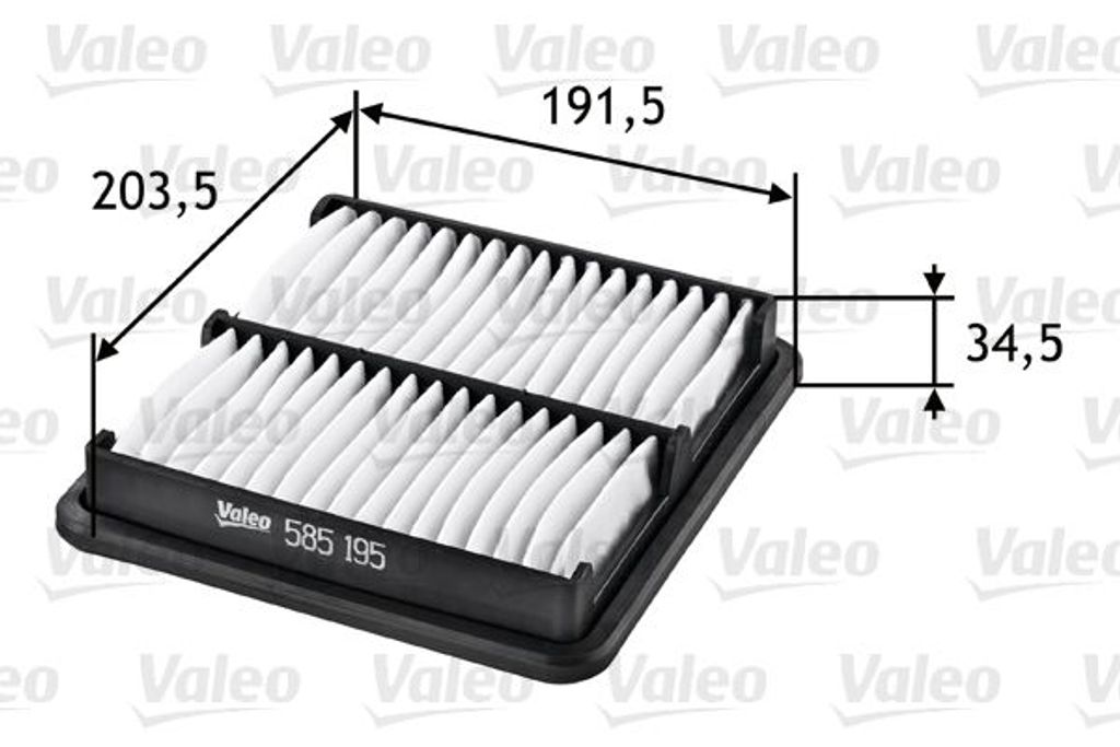 Luftfilter VALEO 585195 für CHEVROLET SPARK M150 Filtereinsatz