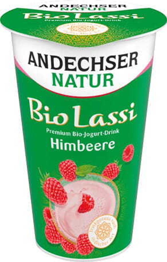 Joghurt zum Trinken lassi Himbeere 3,5%  250 g Andechser Produktbild 