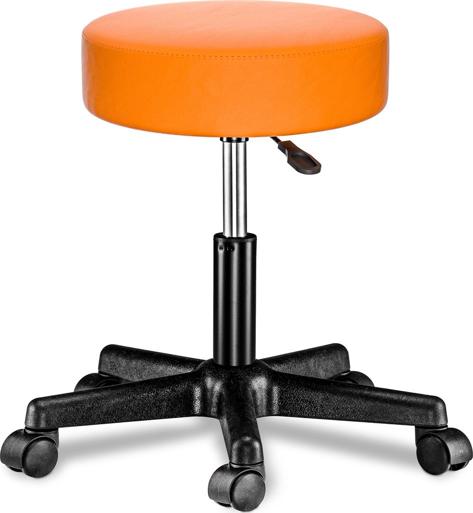 CASARIA® Tabouret de bureau orange pivotant 360° hauteur Image du produit 