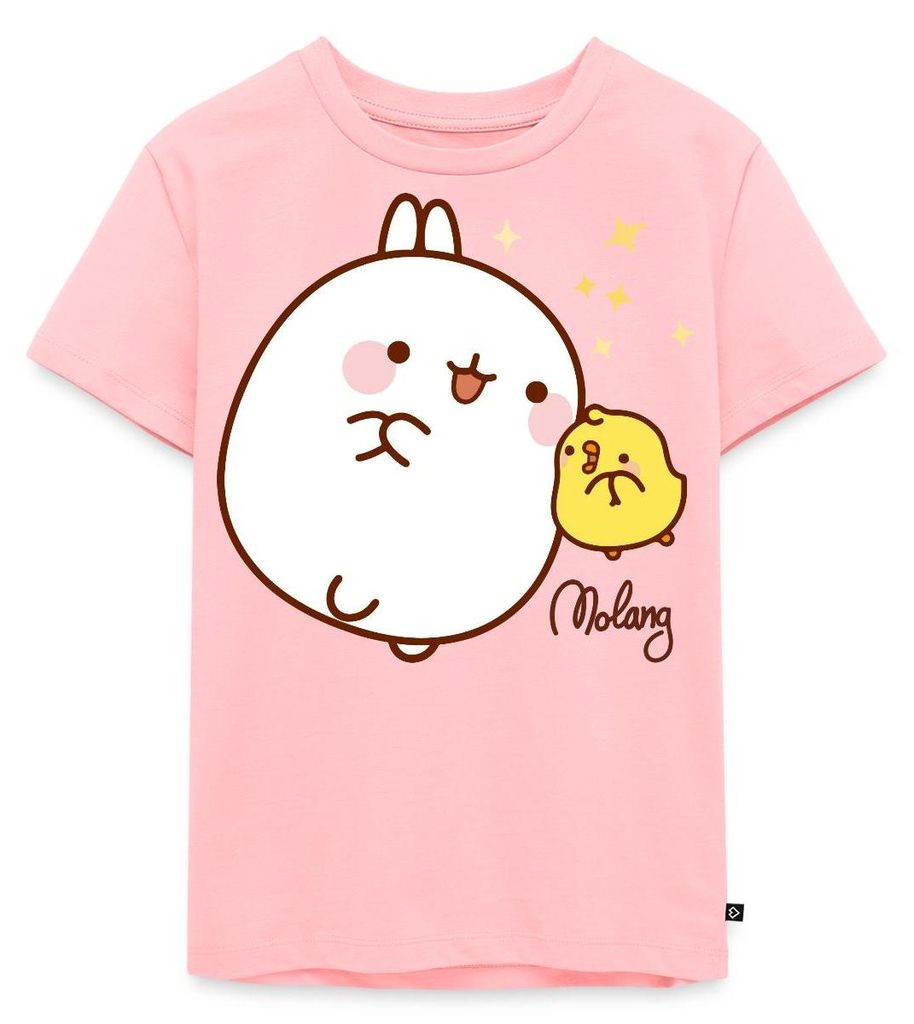 Spreadshirt Molang Piu Piu Sterne Kinder Premium T-Shirt, 134/140 (8 Jahre), Rosa