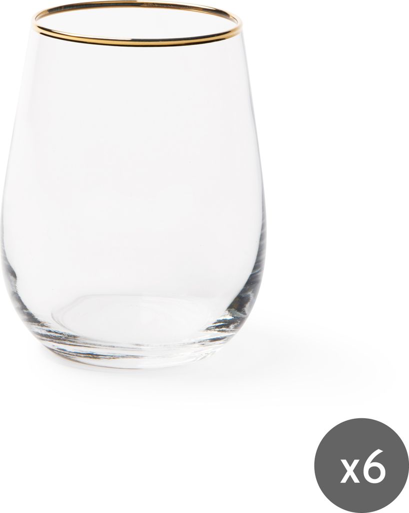 Excelsa Set Von 6 Wasserglas Gold Glas 47 Cl Transparent