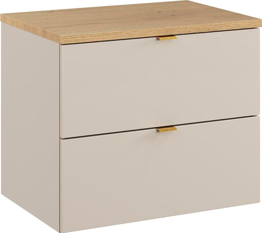 Waschtischunterschrank 60.6cm Azel mit 2 Schubladen, Kaschmir