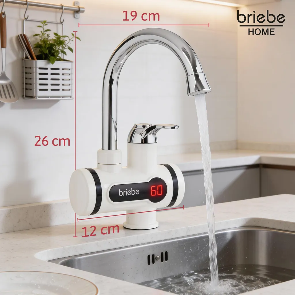 Solution eau chaude immédiate Briebe IH1201 Robinet électrique blanc - 8
