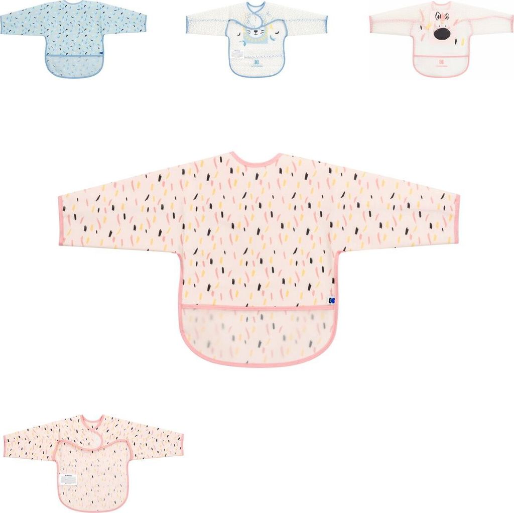 Kikkaboo Babylatz Arty Ärmel Krümelschutz, Selbstverschluss, EVA, wasserdicht pink