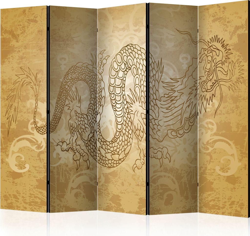Neuheit! Dekorativer Paravent Raumteiler Trennwand Foto-Paravent Spanische Wand XXL DRACHE 225x172 cm p-B-0044-z-c
