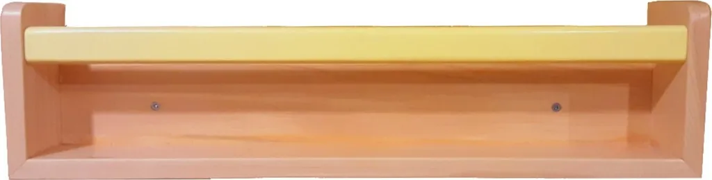 Bibliothèque gain de place jaune en pin massif, étagère murale déco 56 cm
