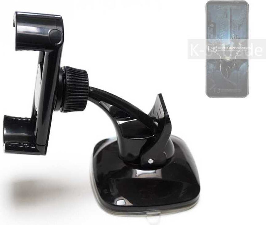 K-S-Trade kompakte Handy-Halterung Windschutzscheibe kompatibel mit Asus ROG Phone 6 Batman Edition Snapdragon Armaturenbrett schwarz Autohalterung