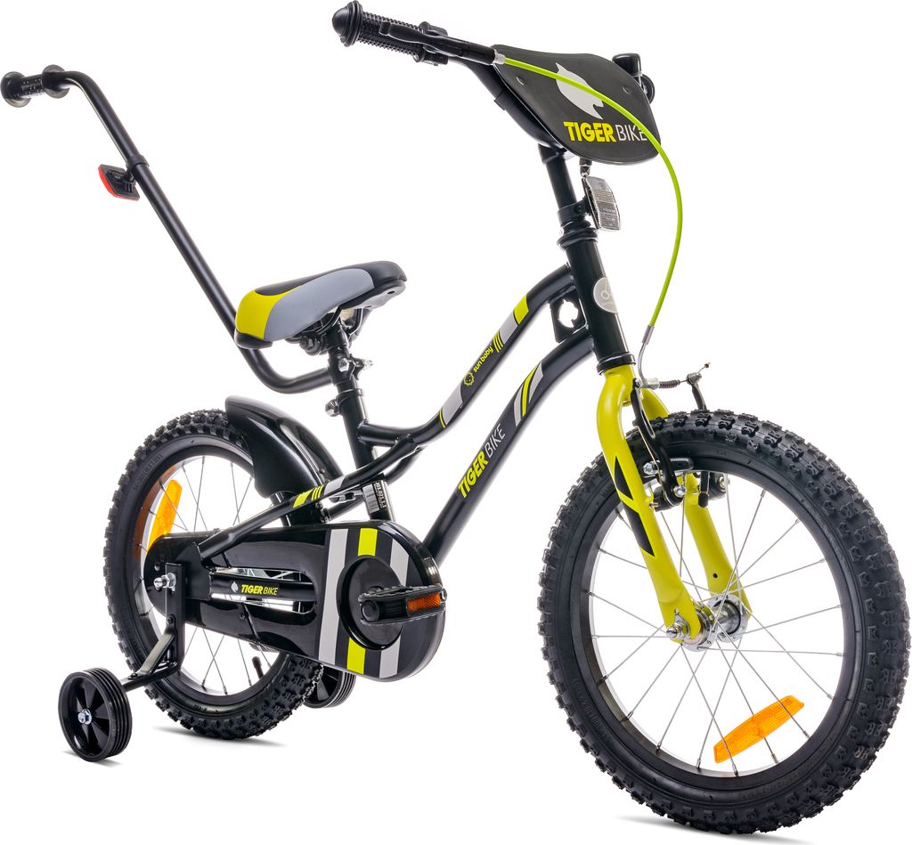 Sun Baby Tiger Bike Kinderfahrrad Jungen Fahrrad Stützräder 12 14 16 Zoll ab 2-6 Jahre BMX Kinder Fahrrad (16 Zoll, Grün)