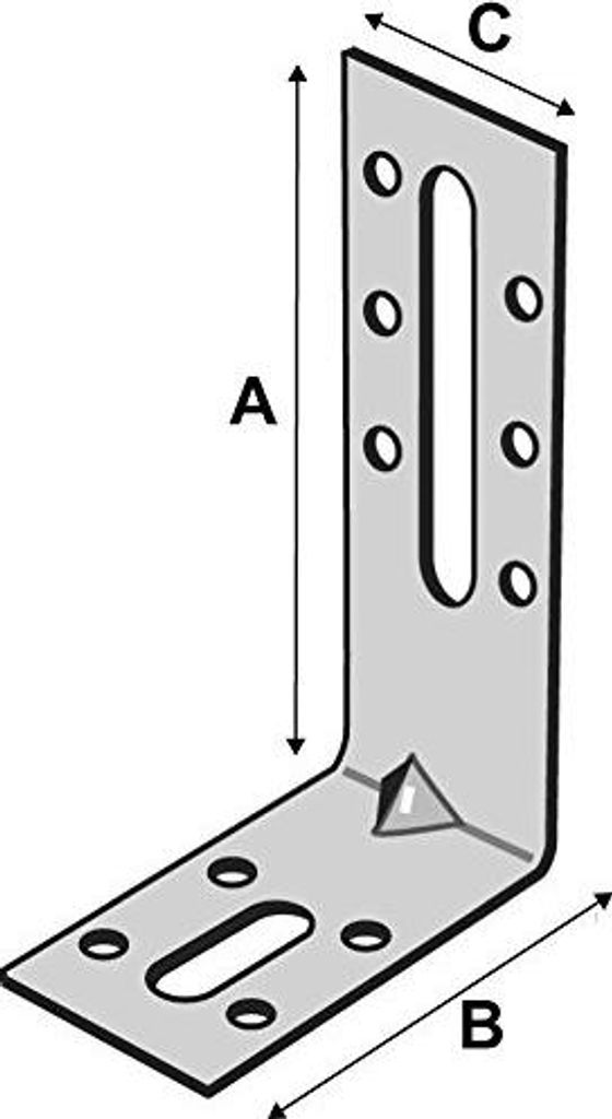 Befestigungswinkel mit Verstärkung SIMPSON - A50xB55xC30 - St.2 mm - EFIXR553