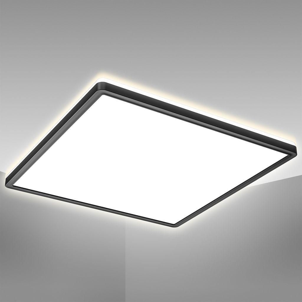 Plafonnier LED panneau ultra-plat noir dalle 42x42 cm avec Image du produit 
