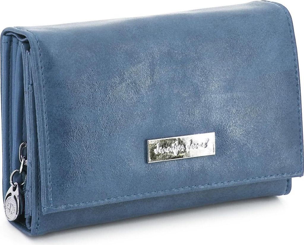 Damen Geldbörse viele Fächer, Damen Portemonnaie aus Kunstleder, Geldbeutel für Frauen (Blau)