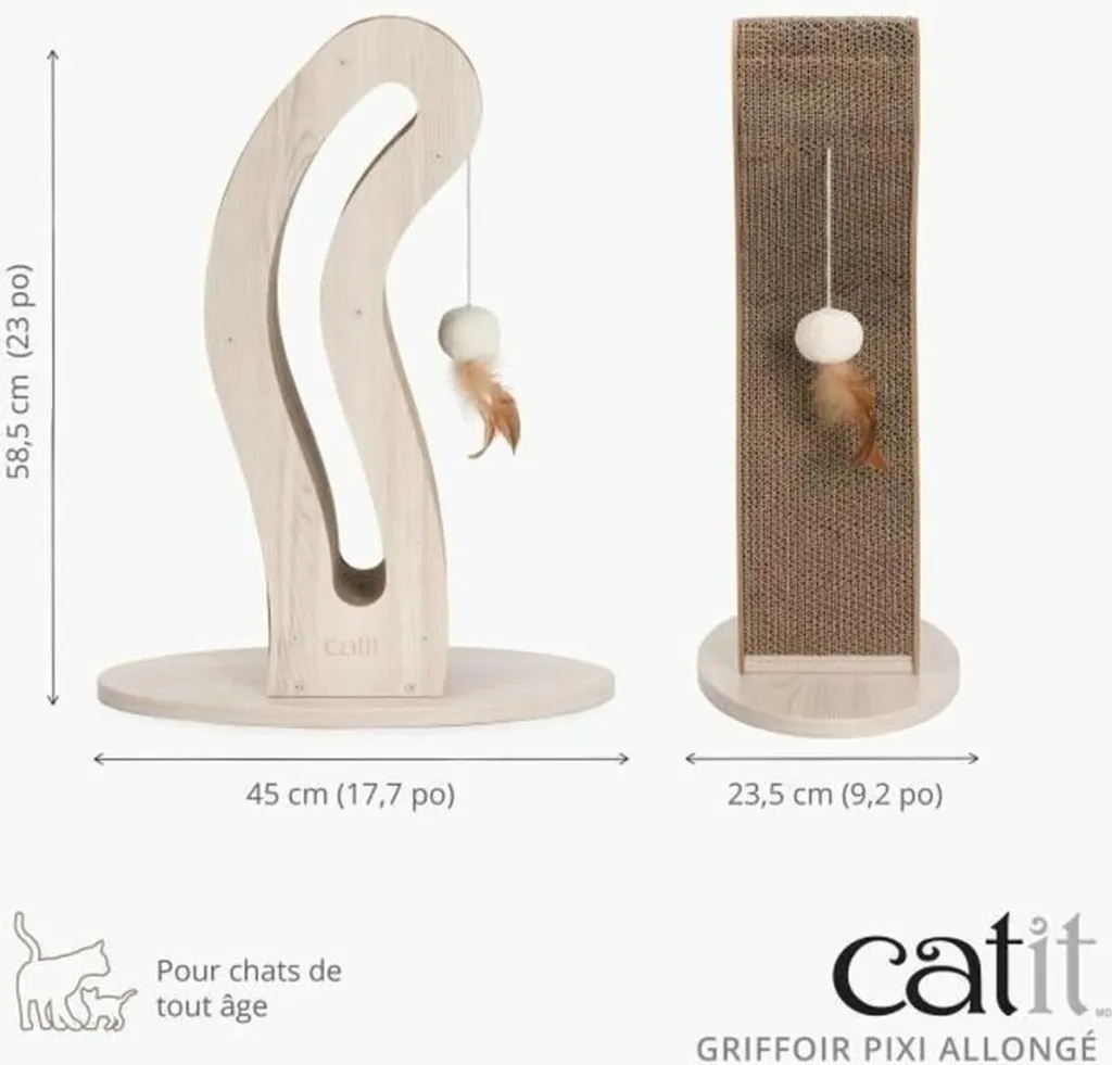 Catit Pixi Scratcher Queue de Chat - Griffoir robuste avec herbe à chat - 7