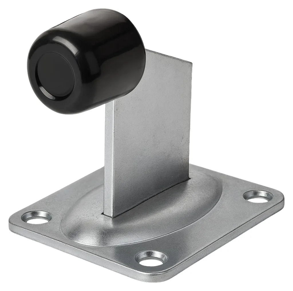 Butée de porte lourde en acier galvanisé avec amortisseur 100x80mm