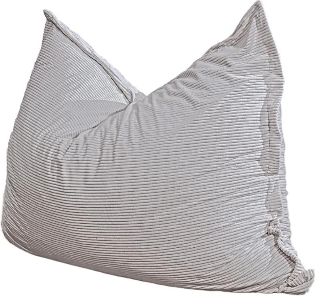 Pouf in velluto a coste BANANAIR 180 x 140 cm grigio chiaro