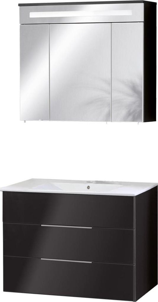 Fackelmann KARA Badmöbel Set 3-teilig, 80 cm, Anthrazit, Produktbild 