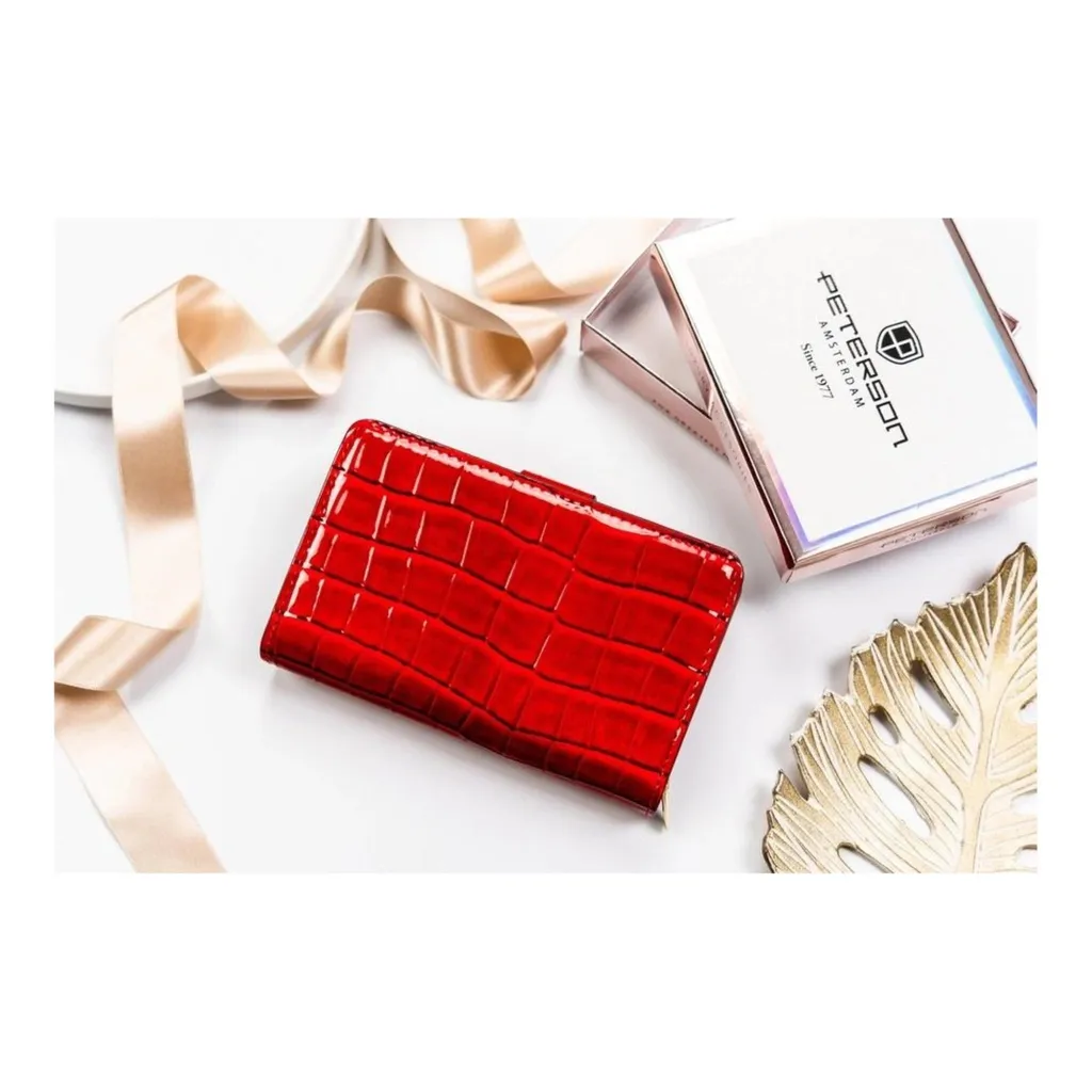 BELTIMORE Portafoglio donna in pelle, protezione RFID, dimensioni: L13 x A9,5 x P4 cm, peso circa 200 g, spazio per 5 carte, diverse tasche, scomparto per monete con bottone a pressione