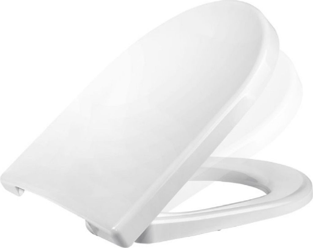 Ramm Toilettensitz kompatibel mit Villeroy&Boch Omnia Architectura 44cm x 37cm,WC Sitz aus antibakteriellem Duroplast, Toilettendeckel mit Absenkau...