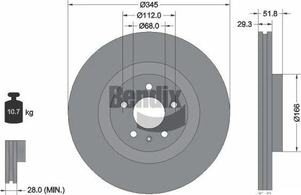 Disque de frein anti-vibration BDS1709HC pour résoudre usure Audi A4 A5