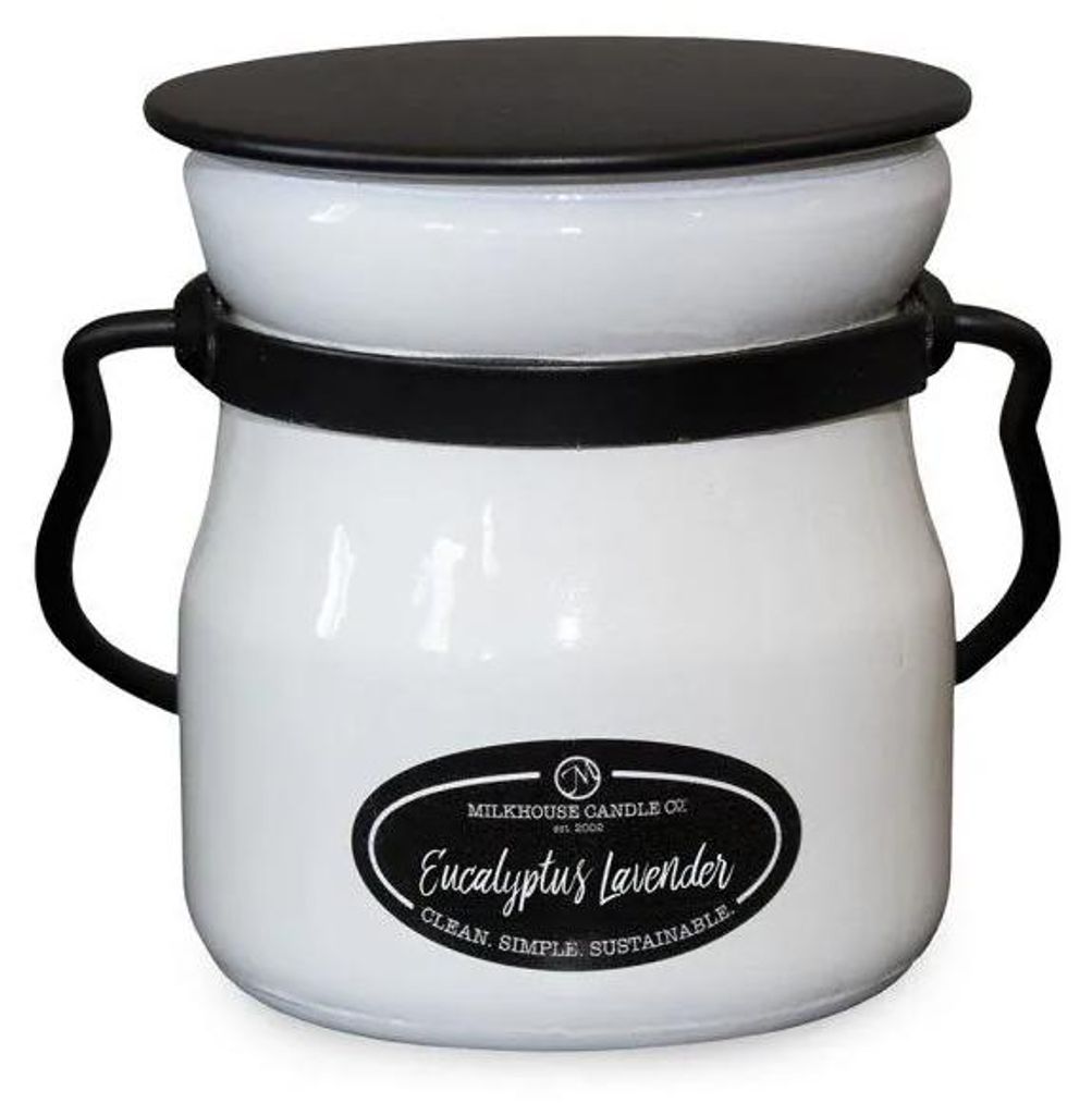MILKHOUSE KAARS Eucalyptus Lavendel, geurkaars. CREAM POT Productafbeelding 