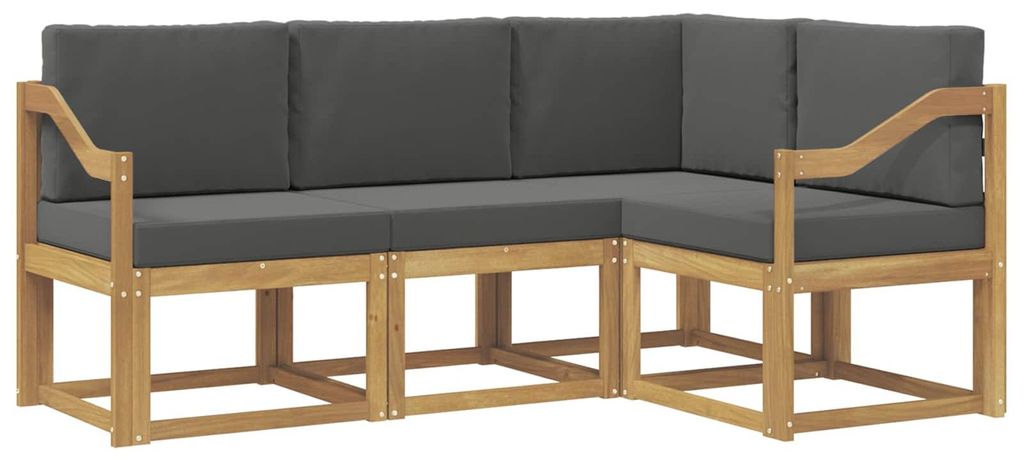 vidaXL Outdoor-Sofagarnitur mit Kissen 4 pcs Weiß und Anthrazit