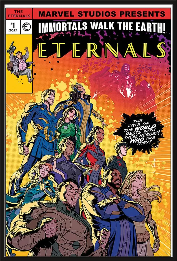 Affiche Eternals Immortals Walk the Earth avec cadre Maxi Shinsuke noir