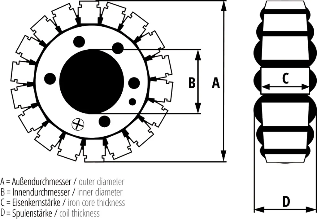 Stator d'alternateur ESG09 ElectroSport pour moto ZX-9 R et NX650 Honda