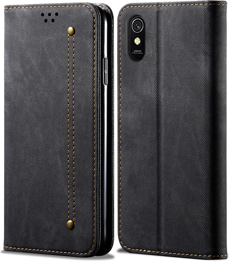 Redmi 9A Hülle, LaimTop Denim Leder Brieftasche Produktbild 
