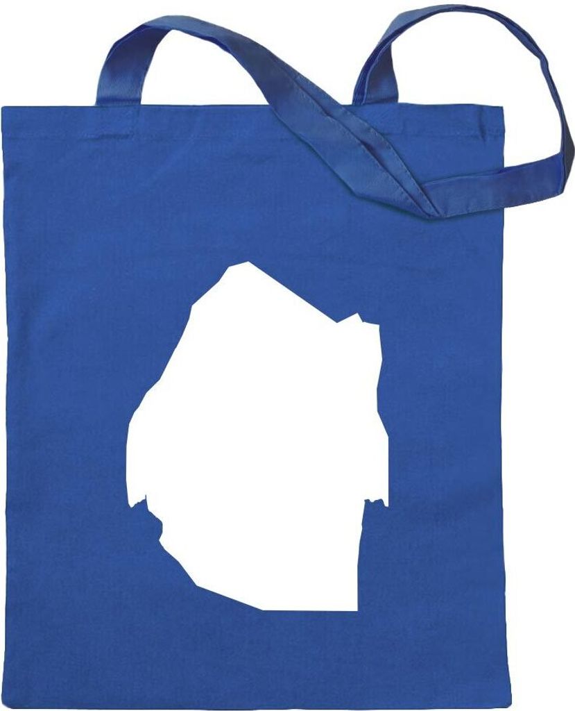 Kiwistar - Baumwolltasche - royalblau - Swasiland Umriss Kontur - Tragetasche Stoffbeutel Umhängetasche Langer Henkel