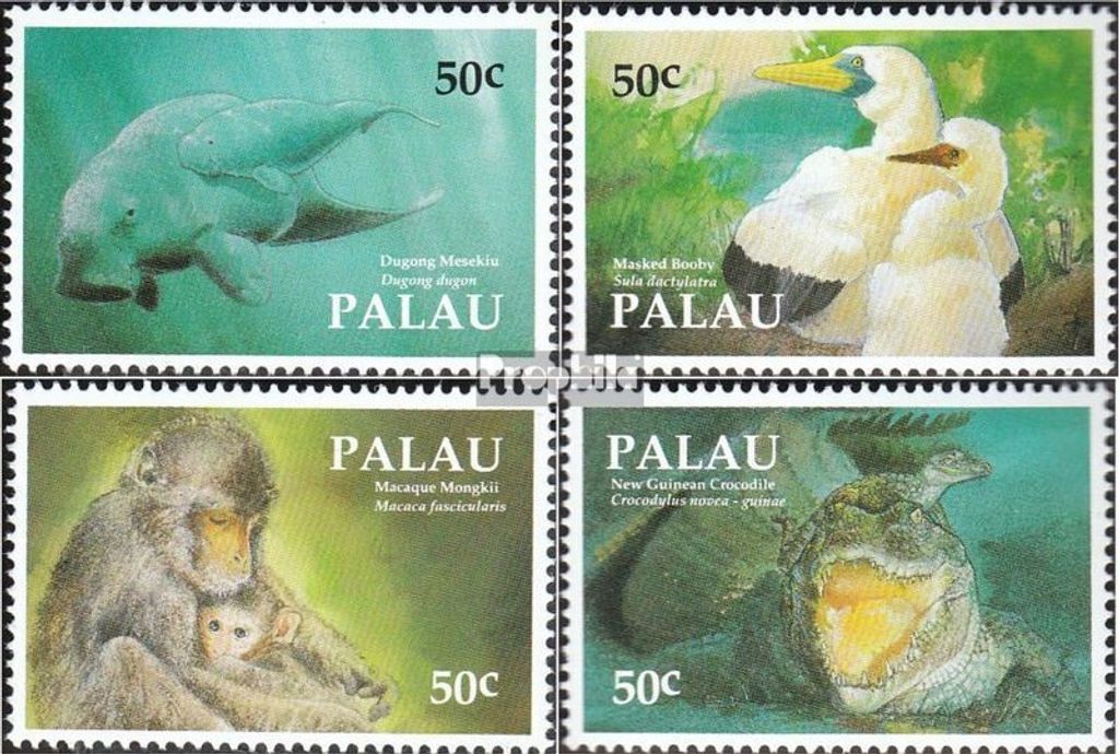 Briefmarken Palau-Inseln 1993 Mi 606-609 (kompl.Ausg.) postfrisch Tiere mit ihren Jungen