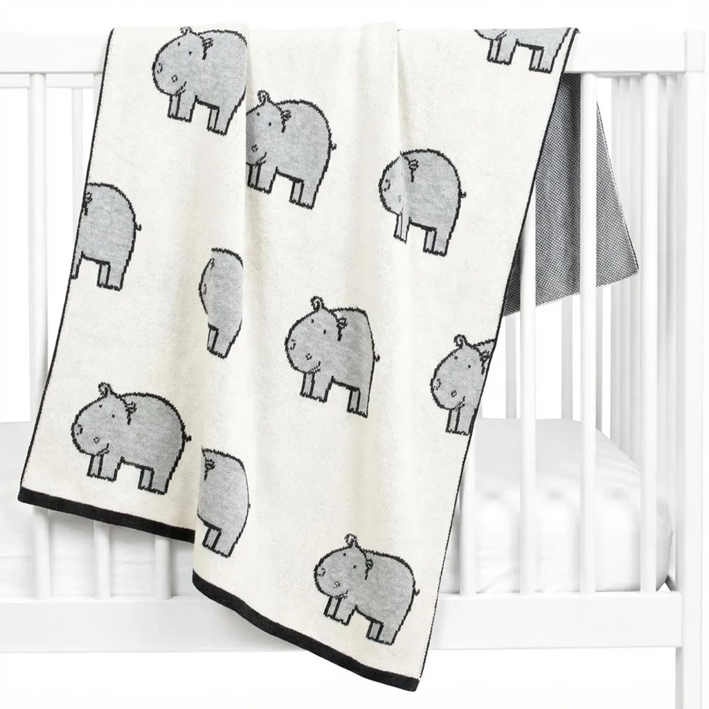 Couverture bébé anti-allergie écru 80x100 cm plaid doux peau sensible